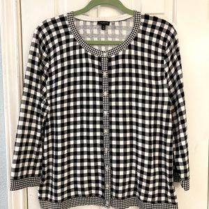 Talbots lightweight gingham cardigan